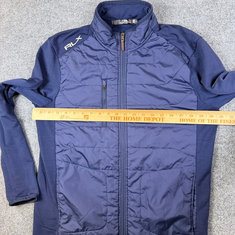 RLX Ralph Lauren Hybrid Wool Full Zip Jacket Mens M Blue Olympic Club Golf